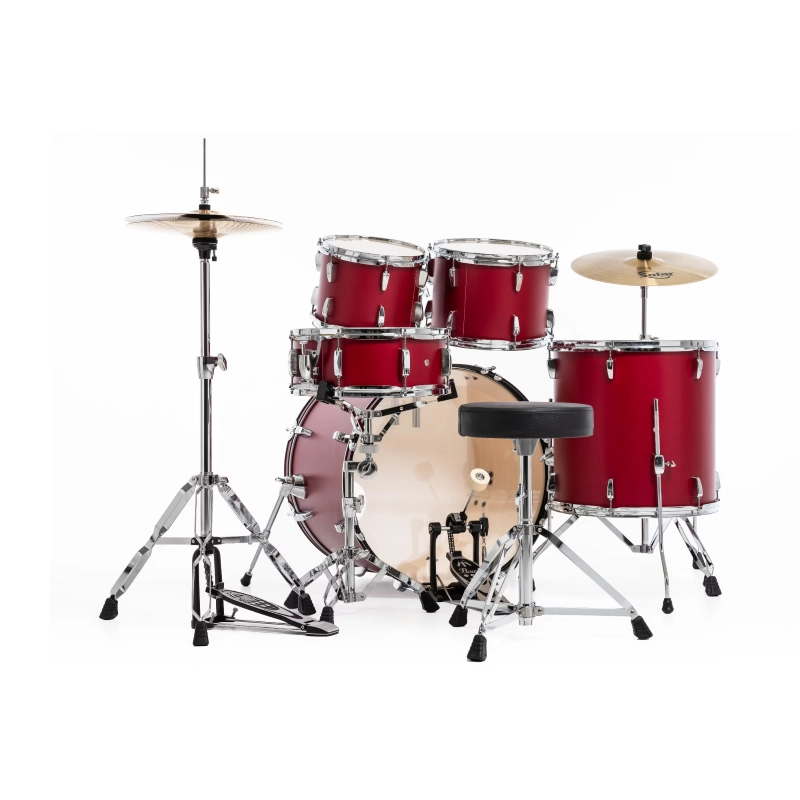 PEARL RS525SC/C747 Batteria 22 10 12 16 14 Roadshow Matte Red con Hardware e Piatti Sabian 16 14