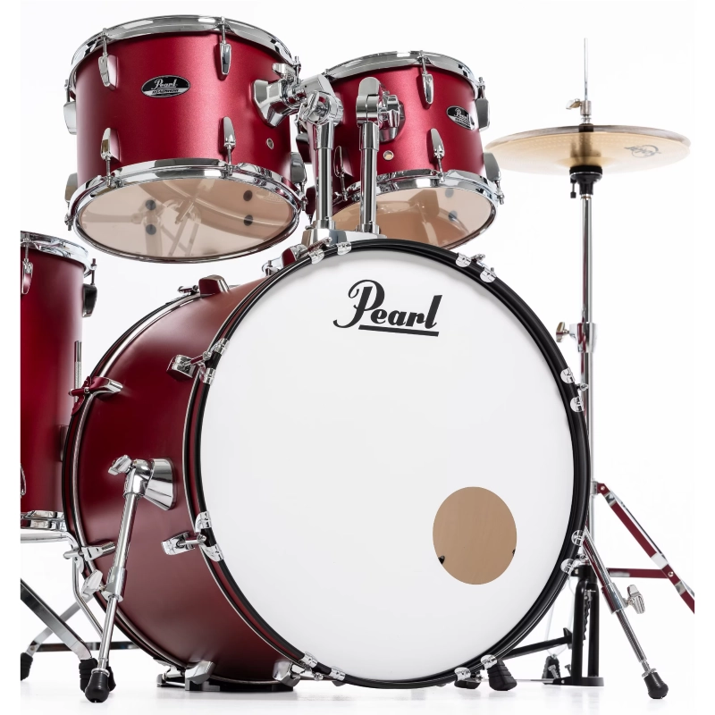 PEARL RS525SC/C747 Batteria 22 10 12 16 14 Roadshow Matte Red con Hardware e Piatti Sabian 16 14
