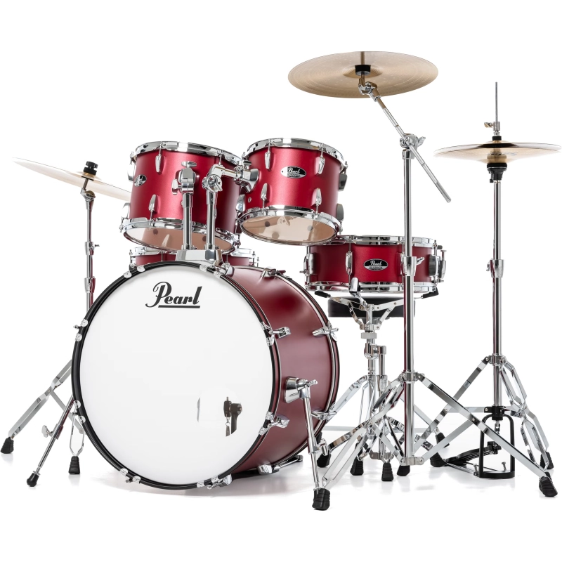 PEARL RS526SBC/C747 Batteria 22 10 12 14 16 14 Roadshow Plus Matte Red con Hardware e Piatti Sabian 20 16 14