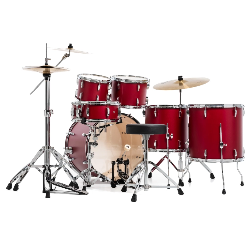 PEARL RS526SBC/C747 Batteria 22 10 12 14 16 14 Roadshow Plus Matte Red con Hardware e Piatti Sabian 20 16 14