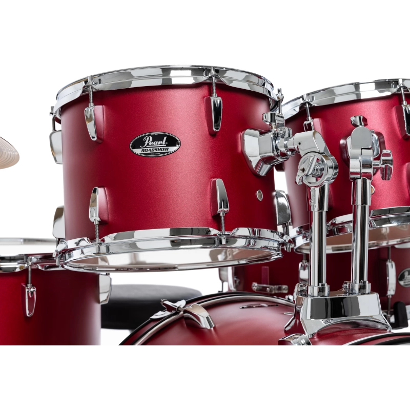 PEARL RS526SBC/C747 Batteria 22 10 12 14 16 14 Roadshow Plus Matte Red con Hardware e Piatti Sabian 20 16 14