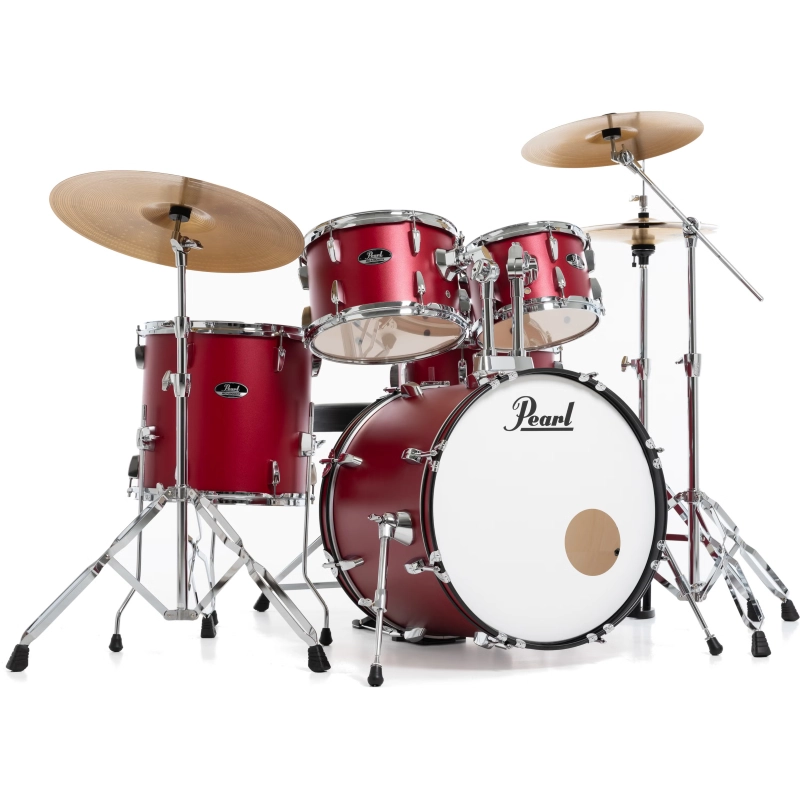 PEARL RS505BC/C747 Batteria 20 10 12 14 14 Roadshow Matte Red con Hardware e Piatti Sabian 20 16 14 PEARL BATTERIA ROADSHOW 5pz RS505BC/C747 Rosso Satin