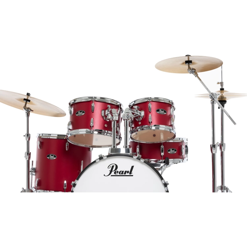 PEARL RS505BC/C747 Batteria 20 10 12 14 14 Roadshow Matte Red con Hardware e Piatti Sabian 20 16 14 PEARL BATTERIA ROADSHOW 5pz RS505BC/C747 Rosso Satin