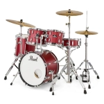 PEARL RS585BC/C747 Batteria 18 10 12 14 13 Roadshow Matte Red con Hardware e Piatti Sabian 20 16 14