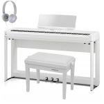 Kawai ES920W Deluxe Bundle Pianoforte Digitale Bianco con Supporto Pedaliera Panca e Cuffie