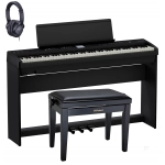 Roland FPE50BK Deluxe Bundle Pianoforte Digitale Portatile 88 Tasti con Supporto Pedaliera Panca e Cuffia