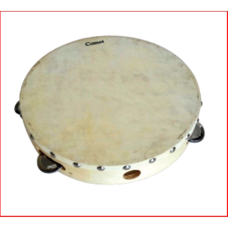 Tamburello cm.30 Pelle Naturale Fissa 8 paia piattini