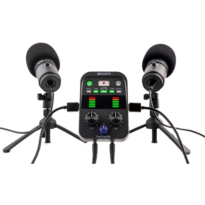 Zoom PodTrak P2 Podcast Recorder, Dual USB Mic Recorder