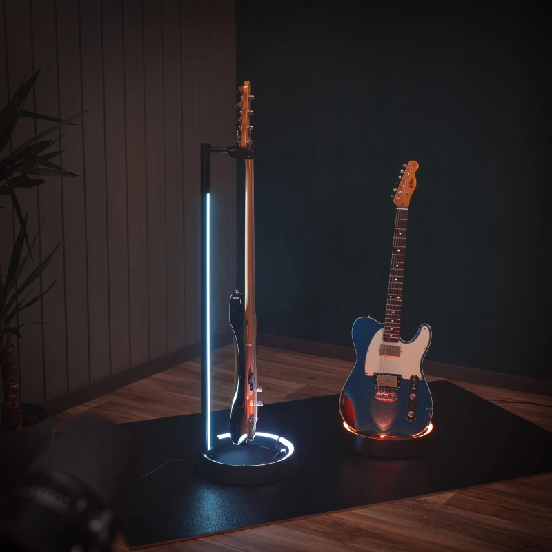 Gravity GSLS01NHB Stand per Chitarra con Led Multicolore