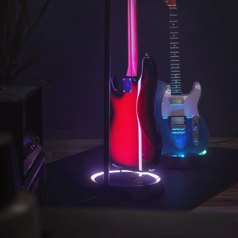 Gravity GSLS01NHB Stand per Chitarra con Led Multicolore