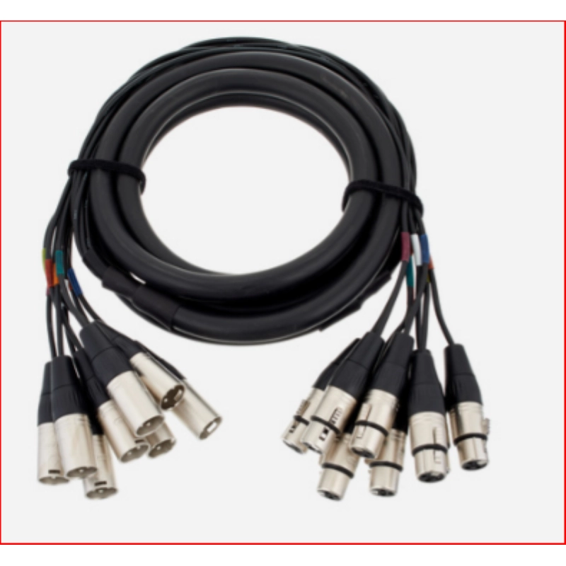 MPGEAR Frusta M010B/3M 8 Canali XLR F / XLR M Cavo