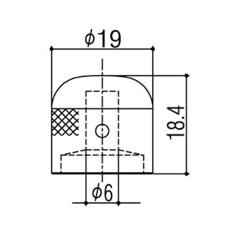 Gotoh VK1-19 Manopola a cupola tonda, cromo invecchiato