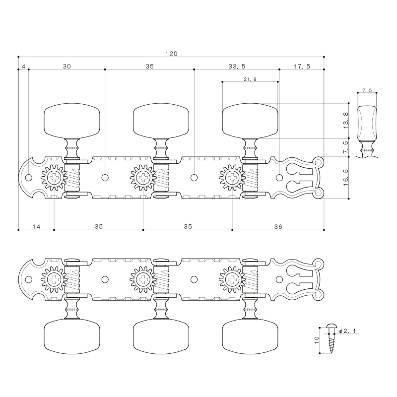 Gotoh 35G450N Meccaniche Classsica Nickel Meccaniche Classsica Nickel