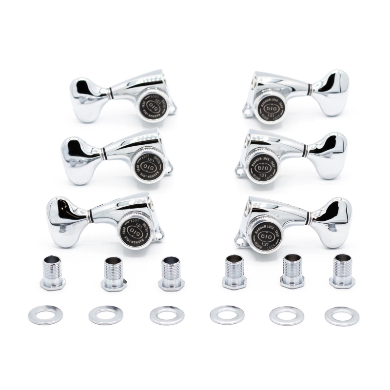 Gotoh SGL510ZMGT-L5-LRC Meccaniche Locking 3L+3R Chrome Set di meccaniche autobloccanti 3+3 per chitarra elettrica