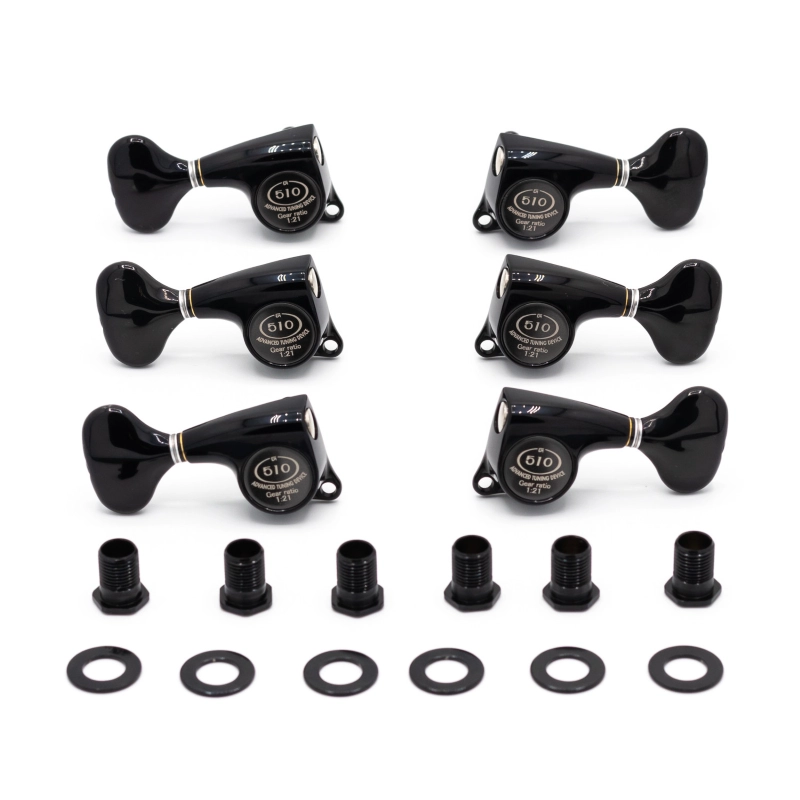 Gotoh SGL510Z-L5-LRB Meccaniche Standard 3L+3R Black Set di meccaniche 3+3 per chitarra elettrica
