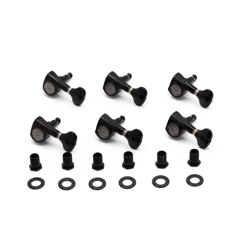 Gotoh SGS510Z-S5-LB Meccaniche Standard 6L Black Set di meccaniche 6 in linea per chitarra elettrica