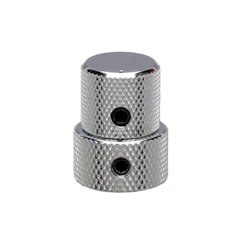 Gotoh VK15T-VK18T-C Potentiometer Concentric Knob 18mm Chrome Manopola concentrica per potenziometro concentrico in metallo zigrinato con viti di fissaggio