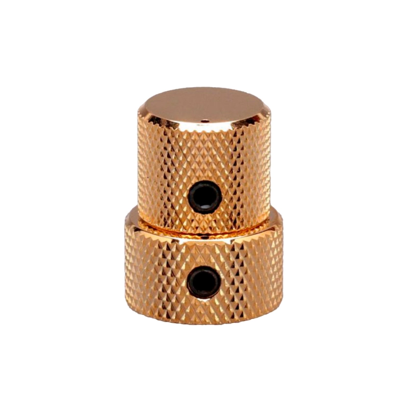 Gotoh VK15T-VK18T-GG Potentiometer Concentric Knob 18mm Gold Manopola concentrica per potenziometro concentrico in metallo zigrinato con viti di fissaggio