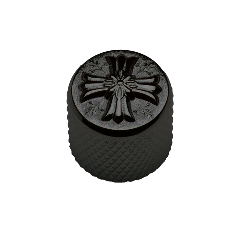 Gotoh VK-ART-03-B Potentiometer Knob 19mm Cross Black Manopola per potenziometro (Shaft 6mm) in metallo zigrinato con vite di fissaggio