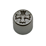 Gotoh VK-ART-03-CK Potentiometer Knob 19mm Cross Black Chrome Manopola per potenziometro (Shaft 6mm) in metallo zigrinato con vite di fissaggio