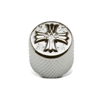 Gotoh VK-ART-03-C Potentiometer Knob 19mm Cross Chrome Manopola per potenziometro (Shaft 6mm) in metallo zigrinato con vite di fissaggio