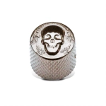 Gotoh VK-ART-02-C Potentiometer Knob 19mm Skull Chrome Manopola per potenziometro (Shaft 6mm) in metallo zigrinato con vite di fissaggio