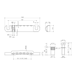 Gotoh GE101Z-T-GG Stop Tailpiece 6 Corde Gold Stop Tailpiece 6 Corde Gold