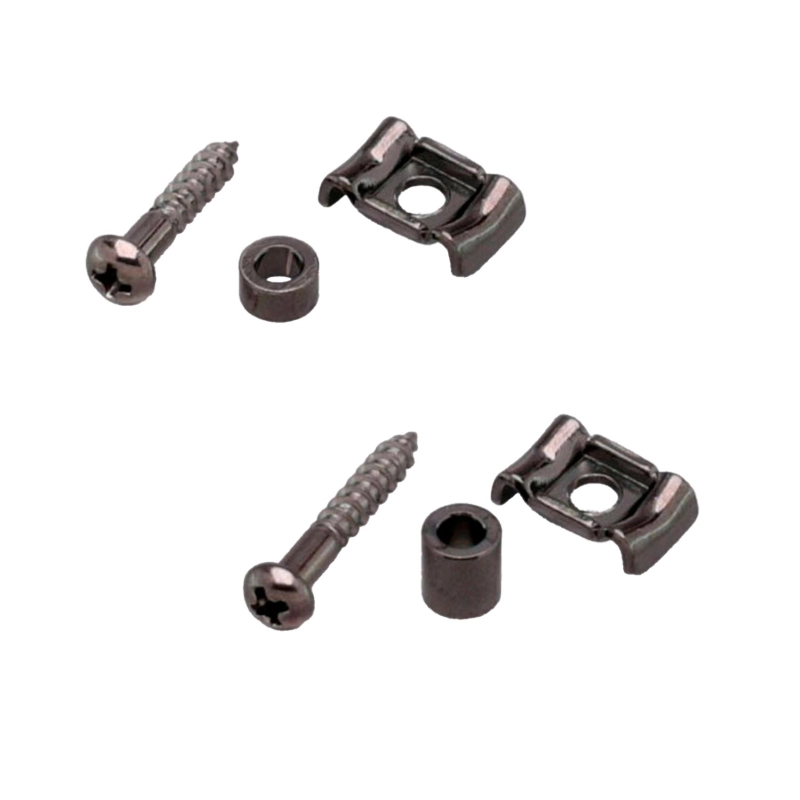 Gotoh RG105-RG130-CK String Retainer Chitarra Black Chrome Set 2pcs Abbassa corde per chitarra set completo (1x RG105 + 1x RG130)