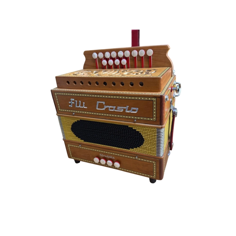 CROSIO FISARMONICA DIATONICA LEGNO 4 BASSI 13 TASTI - organetto