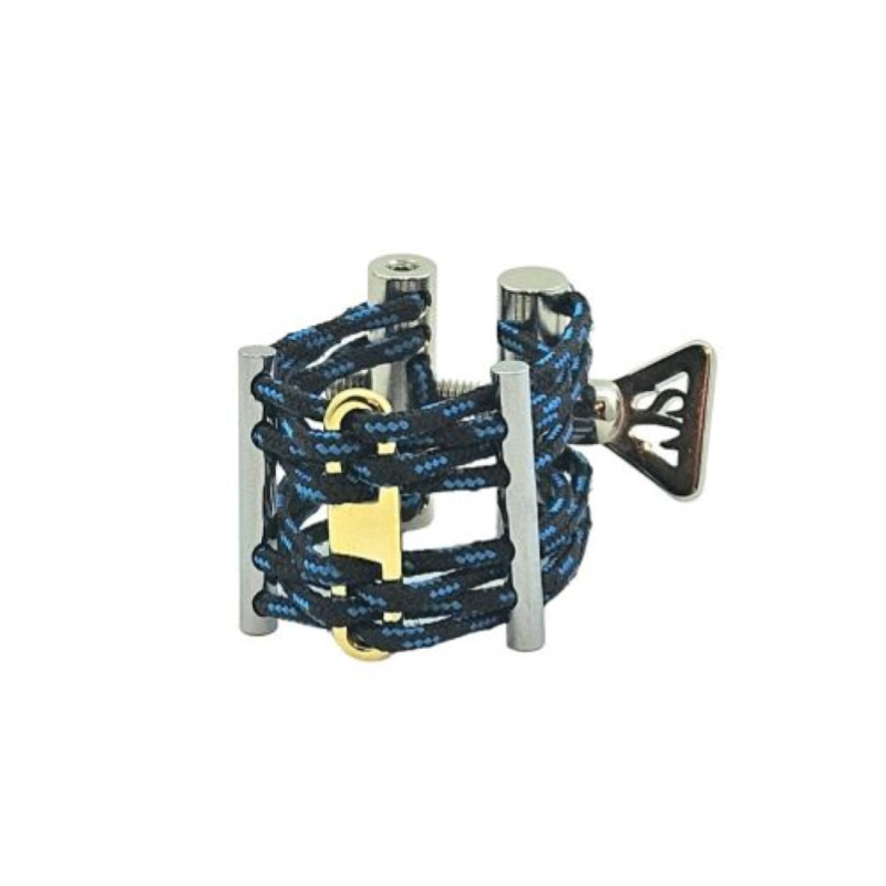 SCV Legatura Fusion per Sax Alto e Clarinetto Sib Brass Nickel Plated Blu