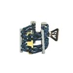 SCV Legatura Fusion per Sax Alto e Clarinetto Sib Brass Nickel Plated Blu