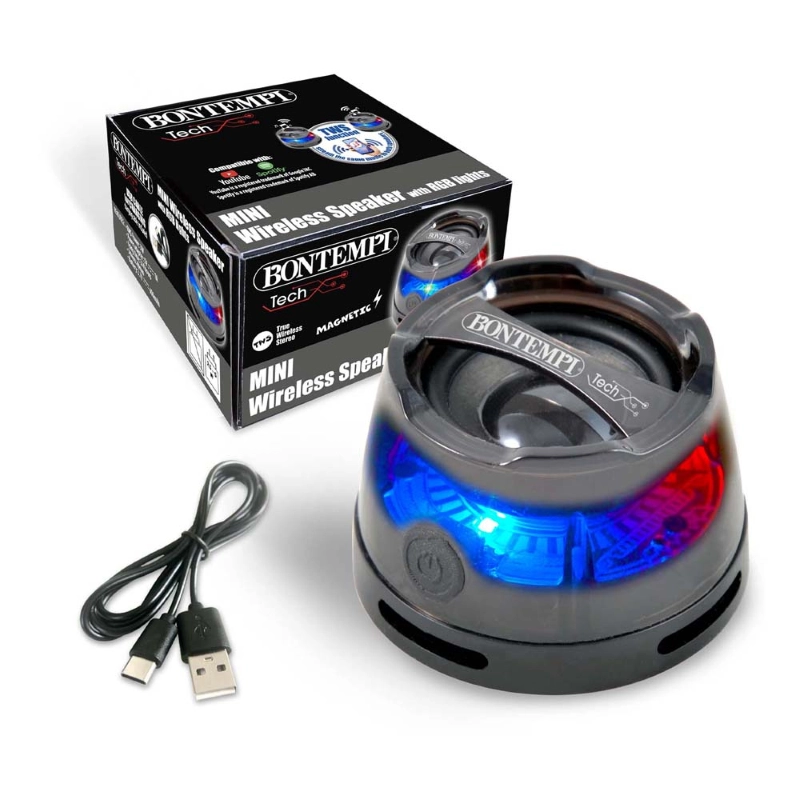 Bontempi 49 0120 Mini Cassa Amplificata Bluetooth con Luci RGB e Calamita