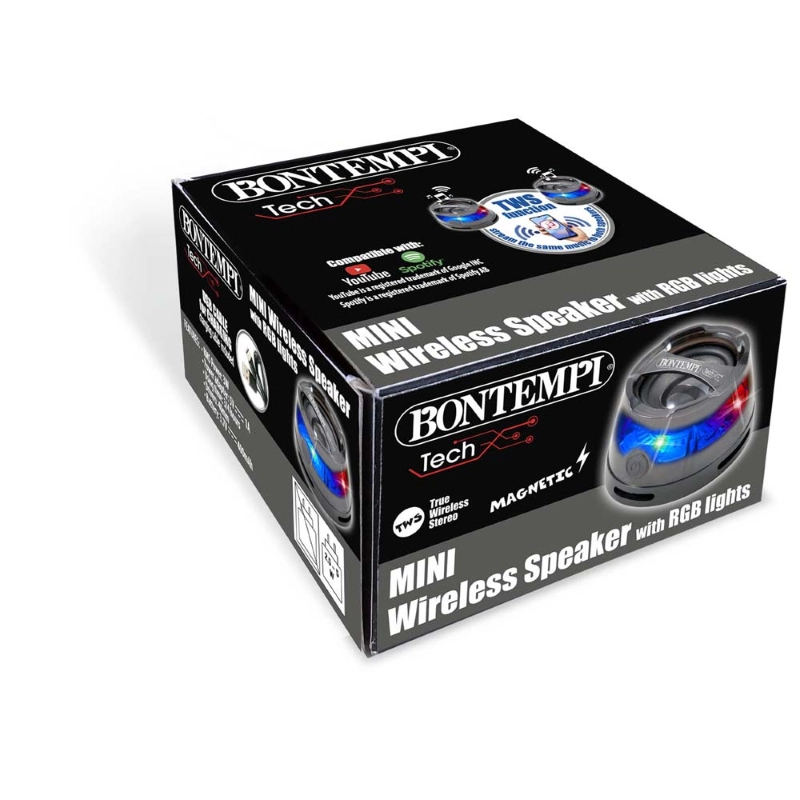 Bontempi 49 0120 Mini Cassa Amplificata Bluetooth con Luci RGB e Calamita