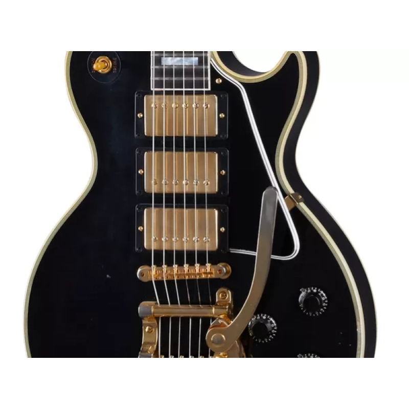 Gibson Custom Murphy Lab 1957 Les Paul Custom Reissue "Black Beauty" 3-Pickup Bigsby Light Aged LPB357LAEBBG1