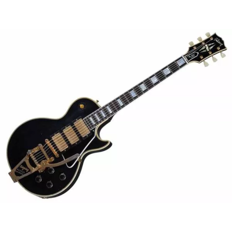 Gibson Custom 1957 Les Paul Custom 3-pickup Ebony Vos Bigsby Gold