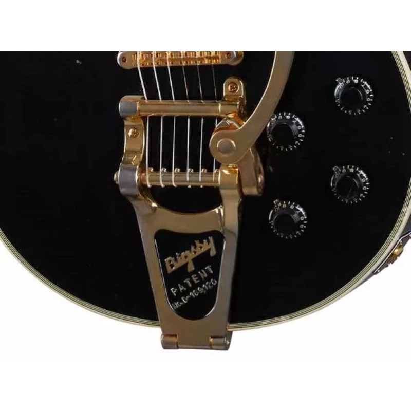 Gibson Custom 1957 Les Paul Custom 3-pickup Ebony Vos Bigsby Gold