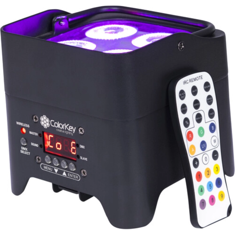 ColorKey Mobile Par Mini Hex 4 - 8 Pack Bundle Con Filght Case