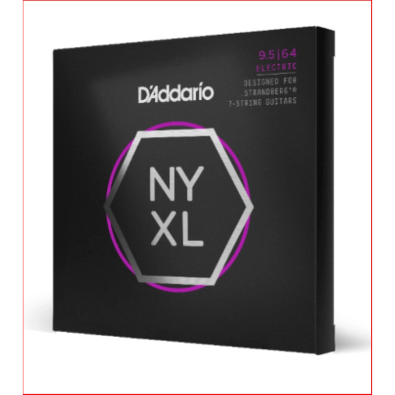 D'Addario NYXL09564SB, 7 corde, Nickel Wound, Strandberg 7-String, Super Light Plus, 095-64