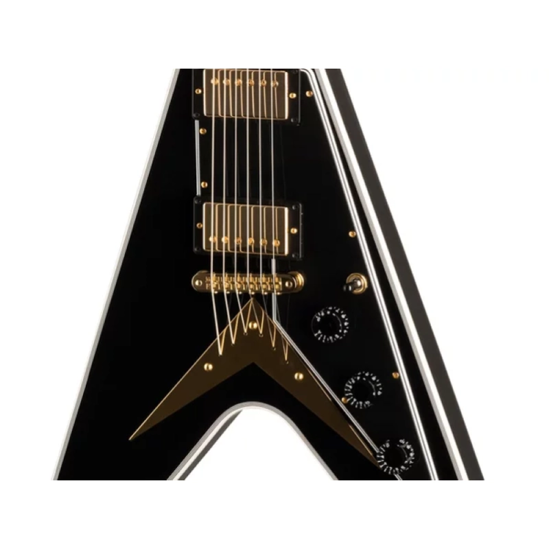 Gibson Custom Flying V Custom w/ Ebony Fingerboard Gloss Ebony CSFVCEBGH1E