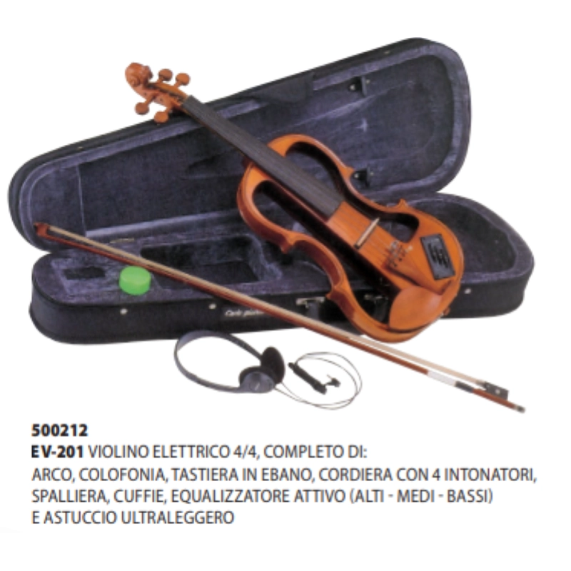 VIOLINO ELETTRICO EV-201 SILENT 4/4 COMPLETO