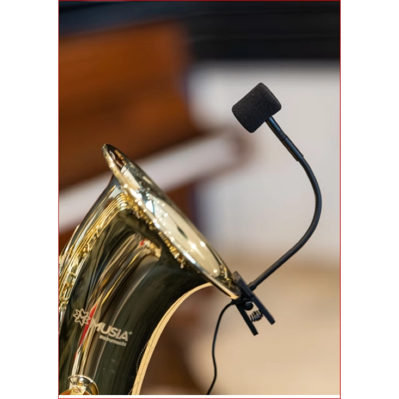 Audio design Pa Mbr Microfono a Condensatore per Fiati Orientabile, Incluso adattatore XLR e Supporto