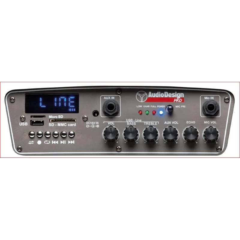 Audio Design M2 12W/L Diffusore auto alimentato con doppio radiomicrofono