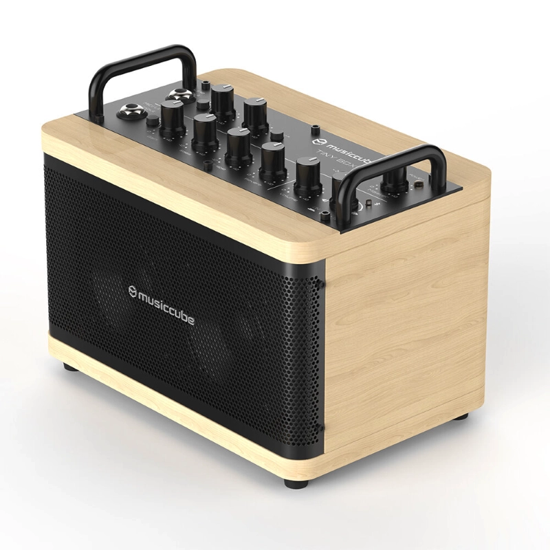 Music Cube Tiny Box D2 Oak Amplificatore 50W Portatile a Batteria per Chitarra e Voce