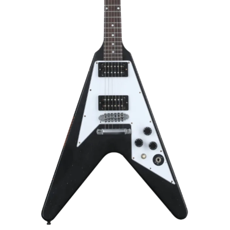 Gibson Custom 79 Flying V Kirk Hammett Ebony Murphy Lab Replica Aged CH FV79KHEBCH1