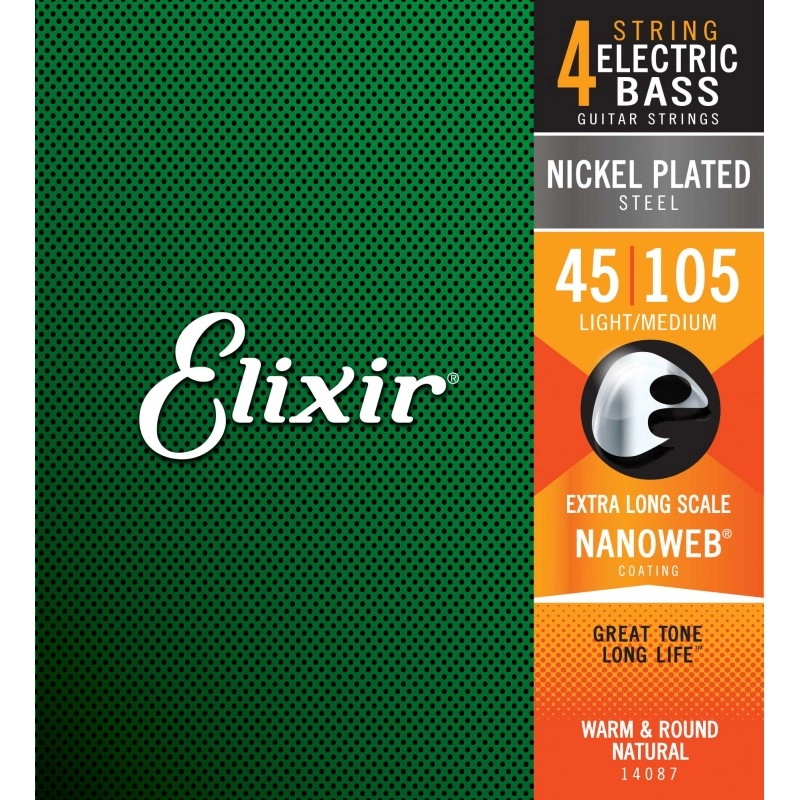 Elixir14087 Electric Bass Nickel Plated Steel Nanoweb 45-105 extra long scale