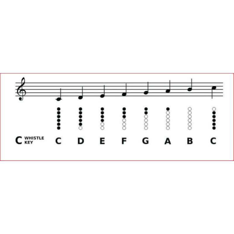 Flageolet Tin Whistle in Do (C) Flauto Metallo Irlandese