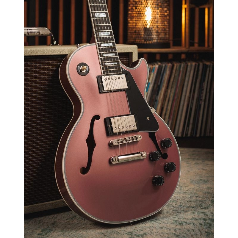 Gibson Custom Les Paul Custom Chambered F Holes Heather Poly Gloss NH LPC-PSL22550