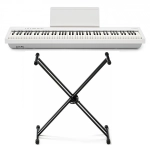 Roland FP30X WH Stand Bundle Pianoforte Digitale Portatile 88 Tasti Bianco con Supporto a X