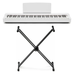 Yamaha P225WH Stand Bundle Pianoforte Digitale 88 Tasti con Supporto a X Bianco