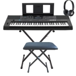 Yamaha PSRE473 Premium Bundle Tastiera Dinamica con Supporto Panca e Cuffia